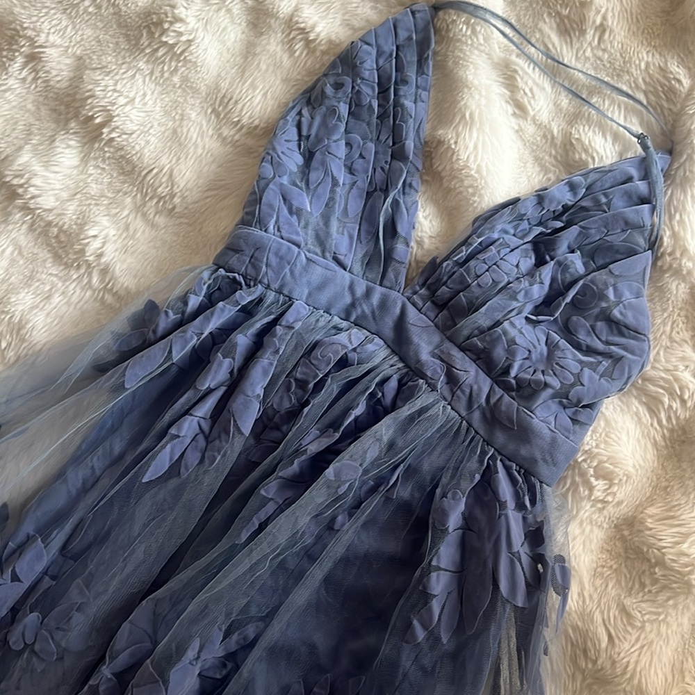 Gorgeous maxi blue dress with mesh detail - Picture 4 of 7